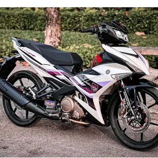 Tem Rời Exciter 150 Y15ZR Dán Xe Trắng Phối Tím Hồng