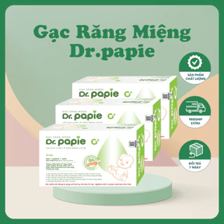 Gạc rơ lưỡi Dr.Papie làm sạch và bảo vệ răng miệng cho bé, Gạc răng miệng ngăn ngừa sâu răng hộp 30 gói