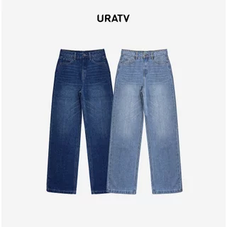 Quần jeans suông dài 100cm thêu túi sau CA280