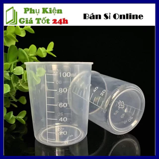 Cốc nhựa có chia vạch 50ml,100ml,200ml trong suốt, dùng do lường, thí nghiệm, khắc số rõ ràng, nhiều size, dể vệ sinh