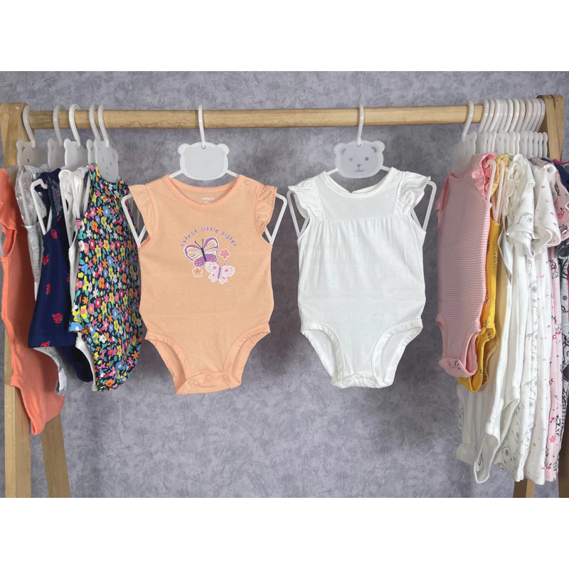 Set 4c Bodychip/ bodysuit 2 dây/ cánh tiên cho bé chất cotton organic