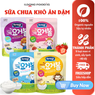 Sữa Chua Khô ILDONG Hàn Quốc đủ vị hoa quả cho bé ăn dặm Bánh ăn dặm cho bé từ 9 tháng tuổi gói 20g