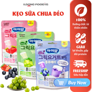 Kẹo sữa chua dẻo ăn dặm Ildong Hàn Quốc 3 vị dành cho bé từ 18M+ gói 50g