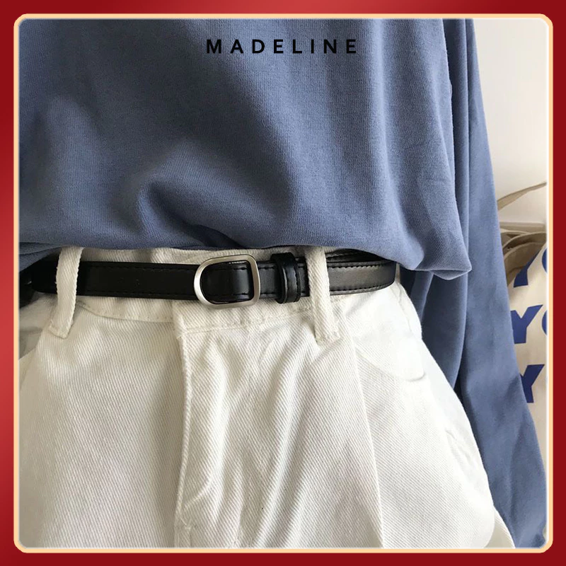 Thắt lưng nữ Madeline DN03 dây nịt nữ bản nhỏ 2.4cm kiểu dáng đơn giản phong cách Hàn Quốc