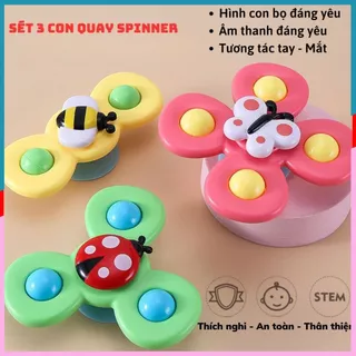 Đồ Chơi Trẻ Em Sét 3 Con Quay Spinner Dán Tường,Thiết Kế Hình Động Vật Hoạt Hình Độc Đáo Phối Hợp Tay Mắt