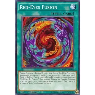 [ Bài Yugioh Chính Hãng ] Red-Eyes Fusion - LEDU-EN006 - Common 1st Edition