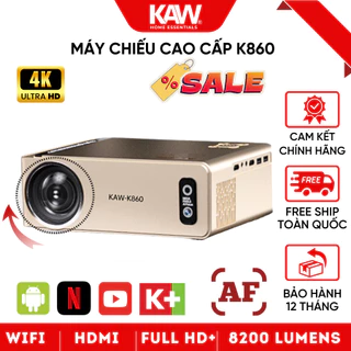 Máy Chiếu Mini KAW K860, Máy Chiếu Cao Cấp Chính Hãng, Độ Sáng Cao 3500 Lumens, Độ Phân Dải 1080 Hộ Trợ 4K