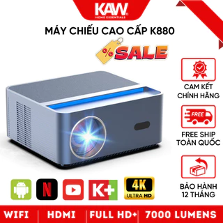 Máy Chiếu Mini 4K K880, Chính Hãng KAW, Độ Sáng Cao, Xem Phim, Giải Trí, Hệ Điều Hành Androi, Bảo Hành 12 Tháng