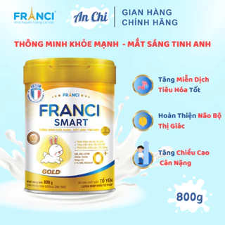 Sữa Franci Smart 0+ 1+ 2+ giúp bé phát triển trí não và thị giác, Lon 800g