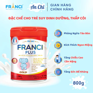 Sữa Franci Plus Gold giúp trẻ ăn ngon miệng, tăng cân và phát triển khỏe mạnh, Lon 800g