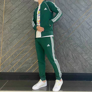 Quần áo thể thao nam nữ adidas thu đông cao cấp, bộ thể thao nam cổ bomber 3 màu cơ bản từ 45kg-75kg