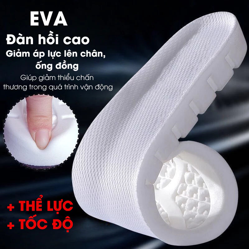 Lót giày thể thao EVA, Lót giày chạy bộ lá ngải cứu khử mùi, đàn hồi, êm chân, giảm áp lực lên chân