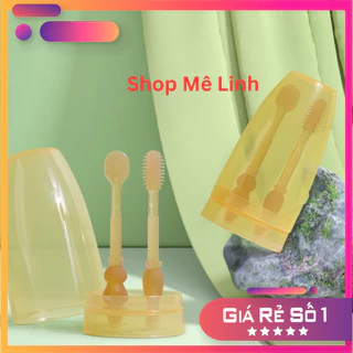 Sét Rơ Lưỡi + Bàn Chải Silicon cao cấp Cho Bé 0-18 tháng tuổi - Shop Mê linh