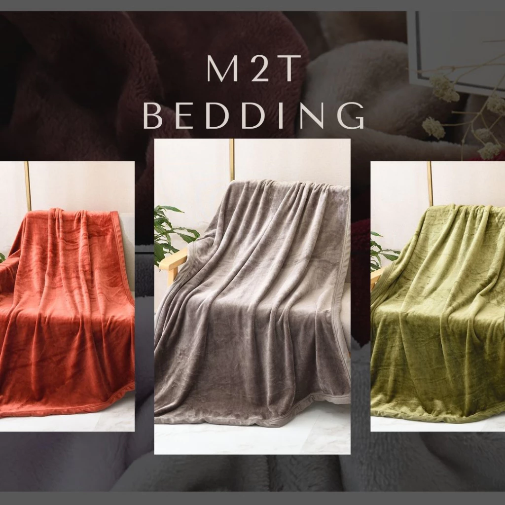 Chăn lông tuyết cao cấp M2T Bedding kích thước 2mx2m3 - chăn văn phòng mềm mịn, sang trọng