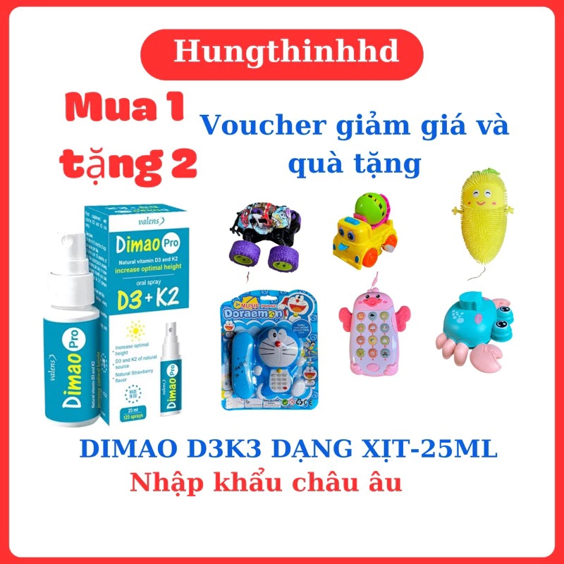 Dimao pro D3 K2 dạng xịt ,hỗ trợ tăng chiều cao Valens Dimao pro Spray D3k2 ,tăng cường hấp thu Canxi cho Bé