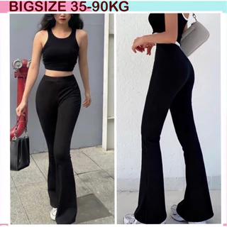 Quần legging ống loe bigsize nữ cạp cao co giãn to rộng 40kg đến 75kg