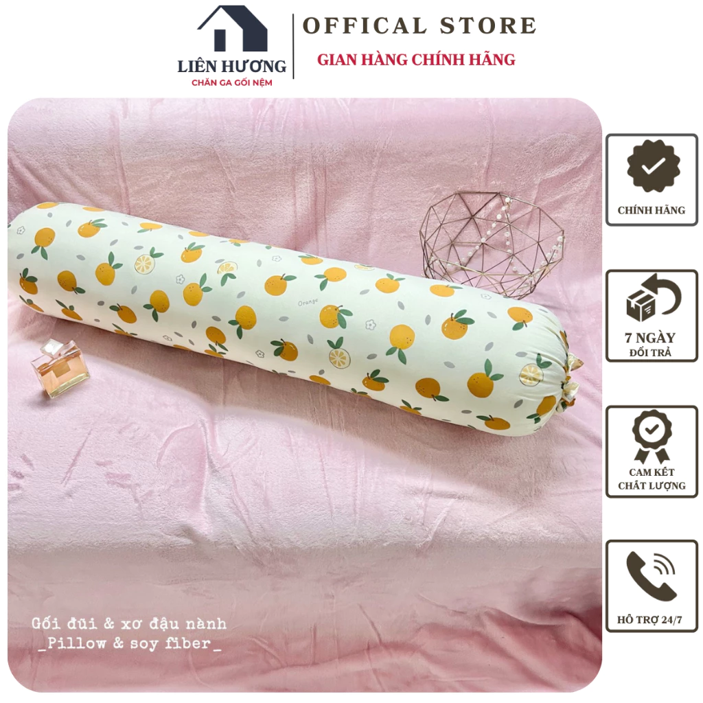 Vỏ gối ôm người lớn cotton đũi sơ đậu nành, áo gối ôm mềm mịn mát an toàn với mọi loại da kích thước 35x105cm