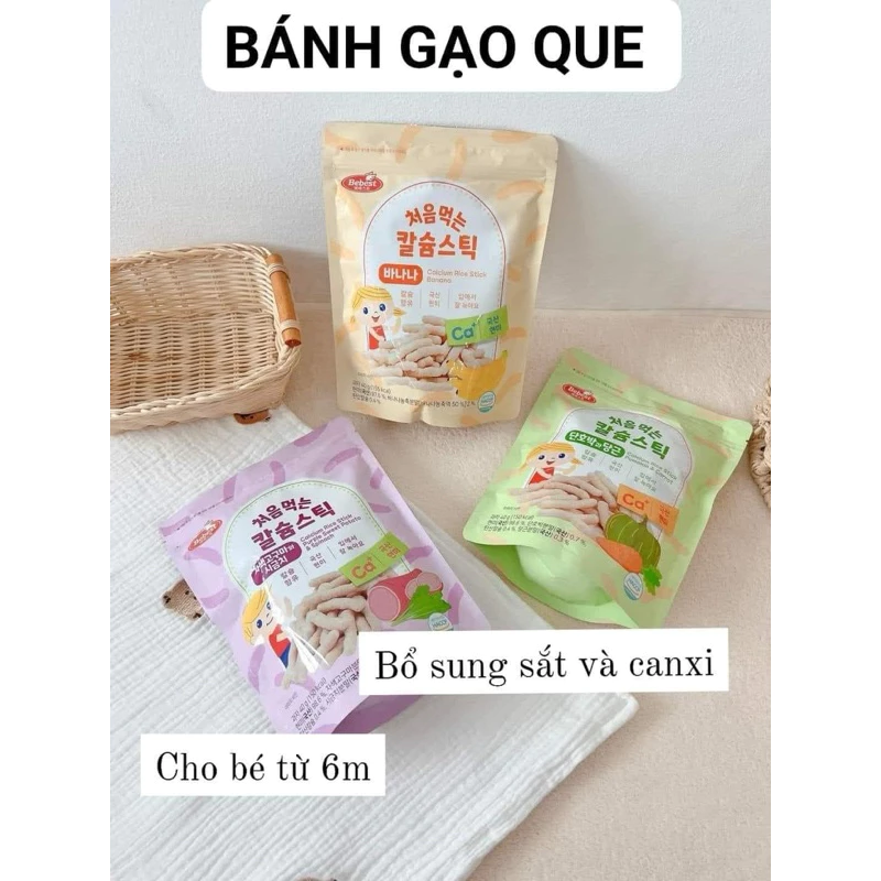 Bánh gạo que bebest cho bé 6 tháng Hàn Quốc