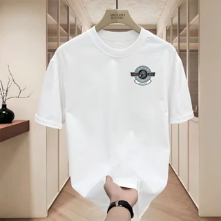 Áo phông nam form rộng tay ngắn ATD717 Miucho Iconic cotton cổ tròn in mix