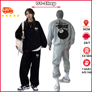 [40-73kg] Set Bộ Thể Thao Nam Nữ In Số 8 chất Nỉ Thu Đông Mẫu hot nhất 2024 Nguyên Áo Sweater Gồm Quần Jogger - dt_shop