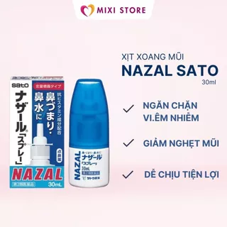 Xịt Xoang Mũi Ngạt Mũi Nazal Sato 30ml Nội Địa Nhật Bản