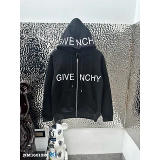 Áo khoác hoodie zip nam nữ GIVE.NCHY nỉ bông chữ trắng nổi ngực và sau mũ dáng boy phố dày dặn,,hn