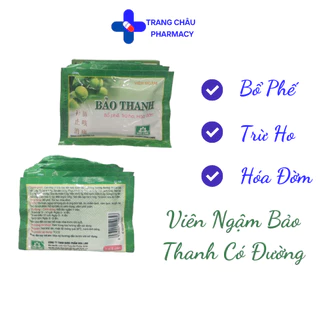 Viên Ngậm Ho BẢO THANH vĩ màu xanh có đường - Vỉ 5 viên