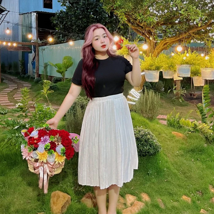 Chân váy dài bigsize nữ ulzzang dạng xòe phong cách hàn quốc, váy dài qua gối Chuppy xinh xắn mặc thoải mái  CV12