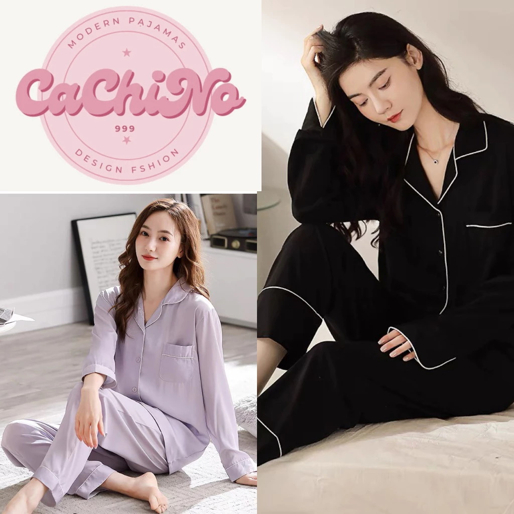 Bộ pijama nữ, bộ đồ ngủ dài tay chất liệu vải lụa ngọc trai cao cấp, mềm mại N20