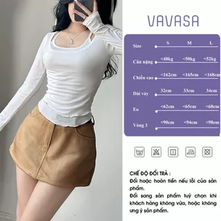 Chân váy da lộn form ngắn tôn dáng vavasa cv48