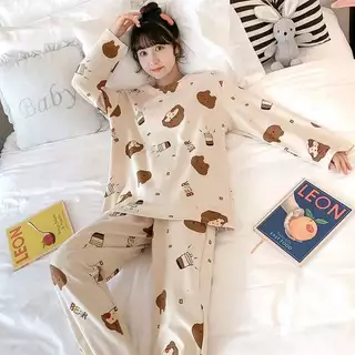 Set mặc ngủ pijama thun dài tay Gấu Bear DN153 (có ảnh thật)