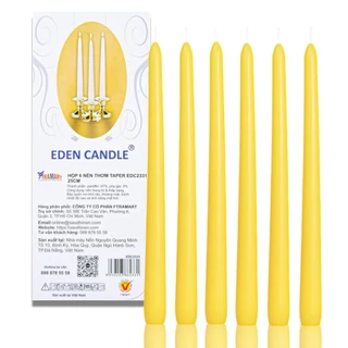 Hộp 6 nến thơm taper Eden Candle FTRAMART EDC2331 25 cm (Vàng)