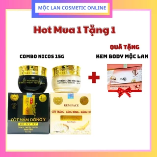 Combo Kem Face NICOS Cốt Nám đông y & Cốt Trắng Căng Bóng Nâng Cơ 15g +Tặng Body