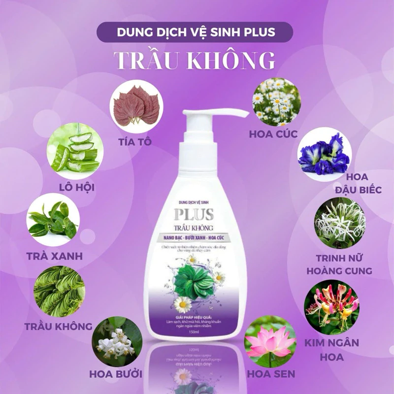 Dung dịch vệ sinh trầu không mẫu mới chai 150ml