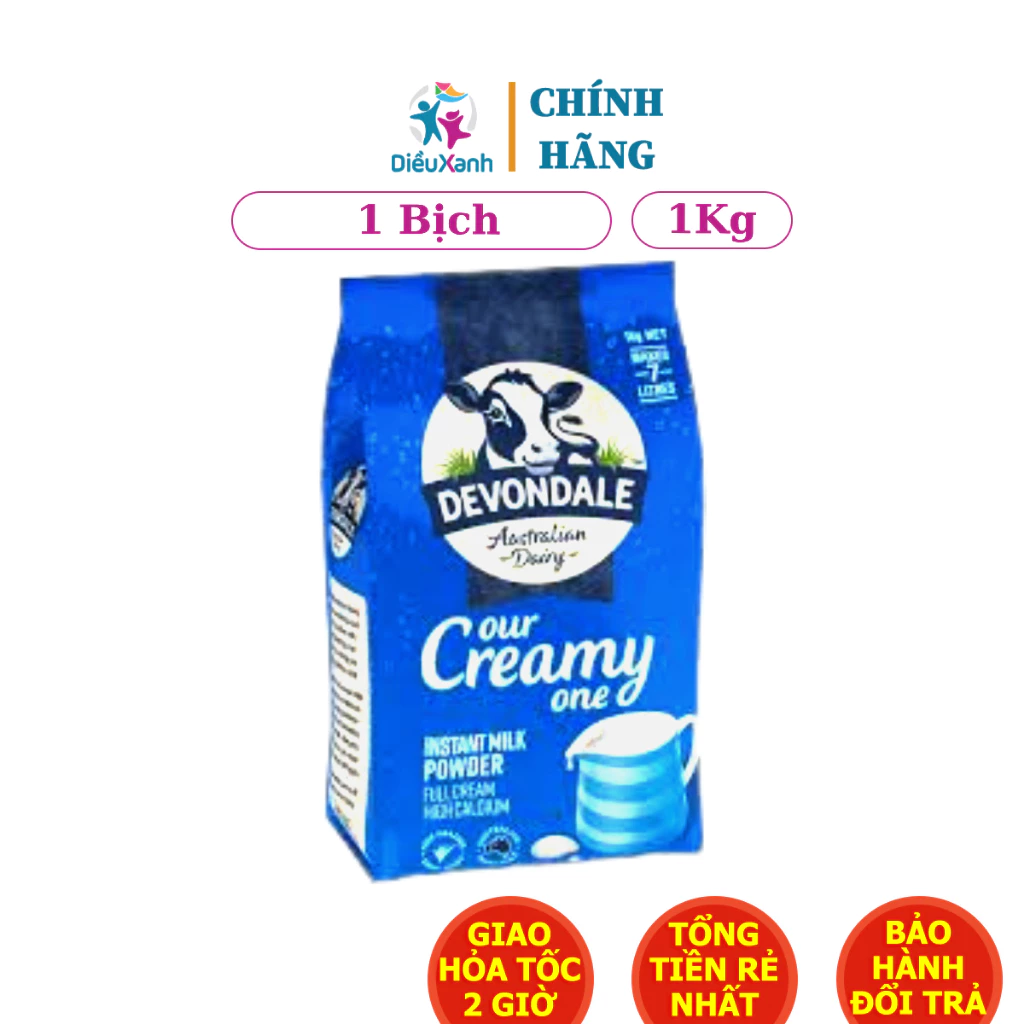 [ Túi 1kg] Sữa Bột Nguyên Kem DEVONDALE - Sữa Úc Nhập Khẩu T4.25