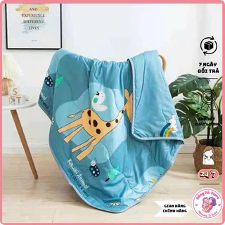 Chăn bốn mùa Chăn Cotton Đũi trần bông mỏng 3 lớp Điều Hòa Cho Bé