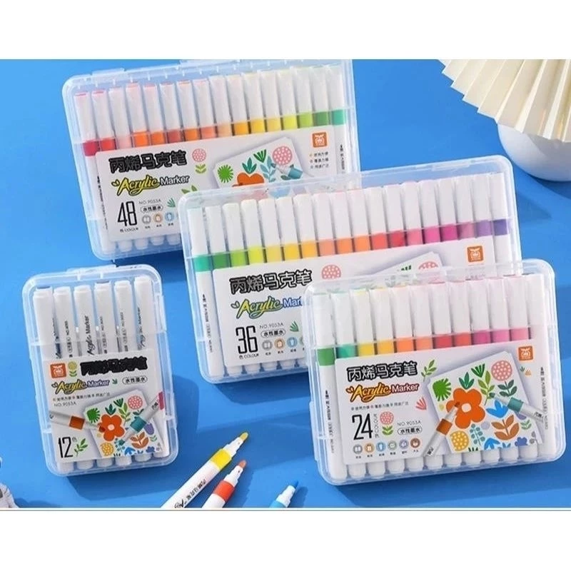 Bộ màu Acrylic Marker vẽ trên mọi chất liệu 12/24/36/48/60 màu tăng 50% màu