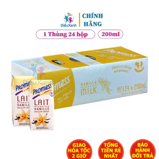 [Thùng 24 Hộp ] Sữa Tươi Vị Vani Promess 200ml - Sữa Pháp