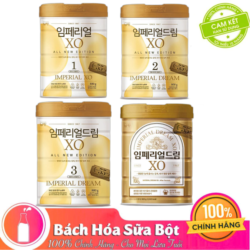 Sữa Bột Namyang Imperial XO số 1/ 2/ 3/ After Formula (800g) - Tăng chiều cao cho bé giúp phát triển toàn diện