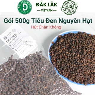 0.5 kg hạt tiêu đen đóng gói túi hút chân không,Black pepper Hạt tiêu đen Đắk Lắk trồng hữu cơ tại nông trại cà phê Đức