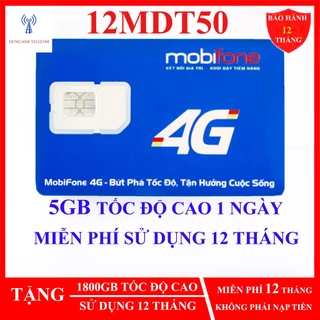 Sim4G Mobifone MDT250A, 500GB, TK135 12MDT50, 100GB, 21G12, 12FD50 (có E SIM) KHÔNG PHẢI NẠP TIỀN