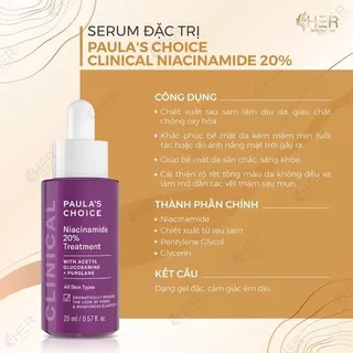 Serum sáng, đều màu da Nia 20% Paula