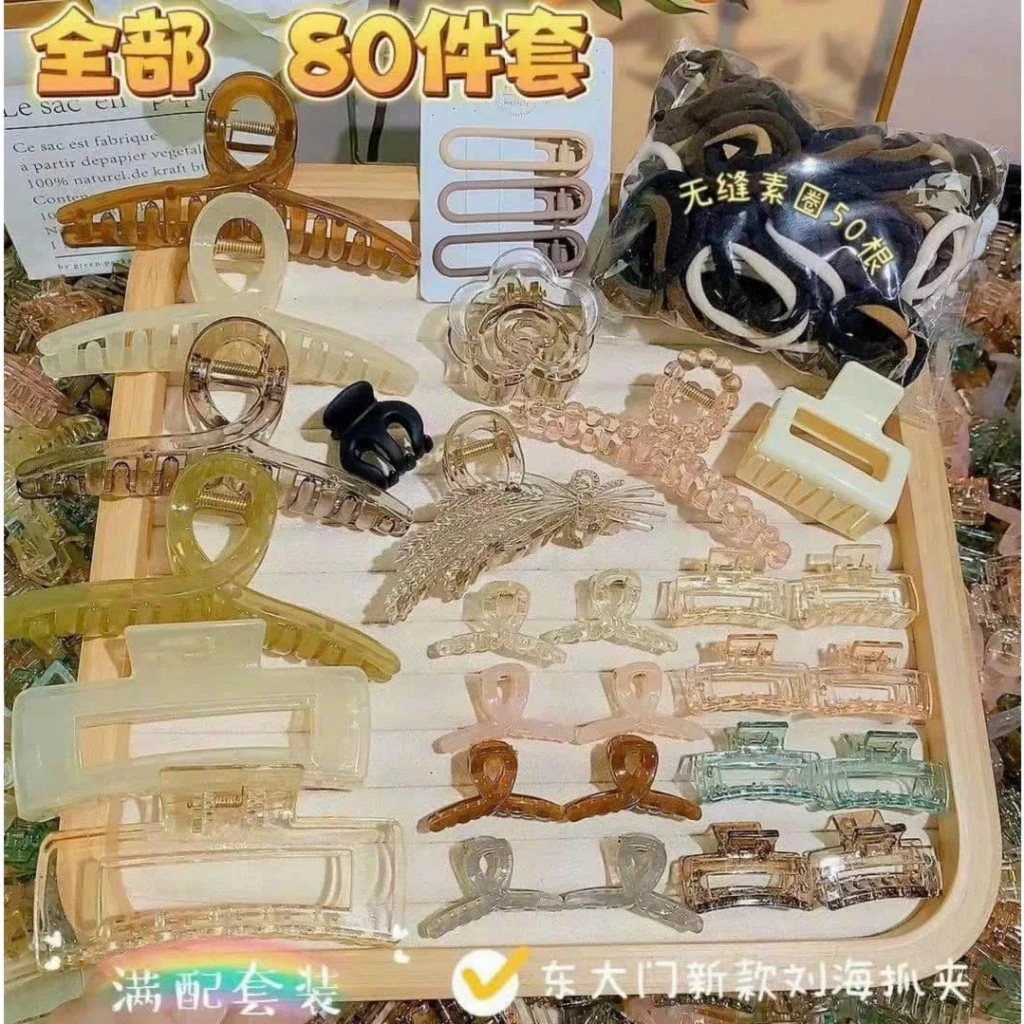 Sét kẹp tóc 80 món siêu xinh phong cách Hàn Quốc THUUNISEX KT80