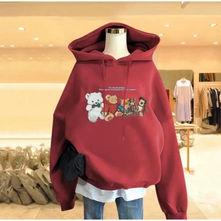 Áo hoodie nữ nam tay bồng khoác nỉ form rộng KONOVA chất liệu nỉ bông ấm áp