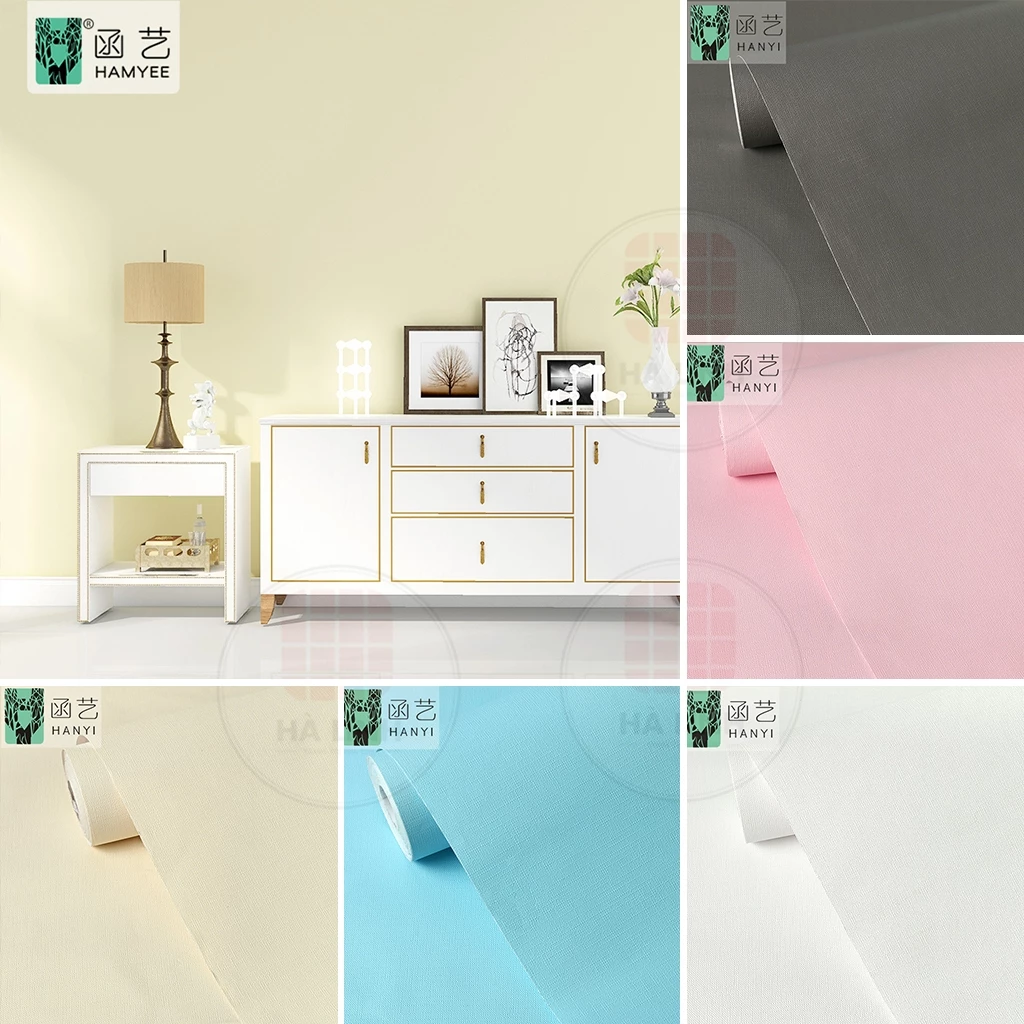 Giấy dán tường trơn có keo sẵn cuộn 10m- decal dán tường màu trơn trang trí phòng ngủ đẹp