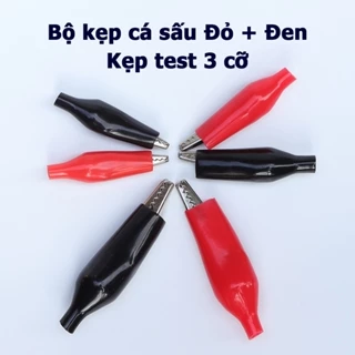 Bộ 2 kẹp cá sấu 3 cỡ lớn vừa nhỏ kẹp test kiểm tra linh kiện