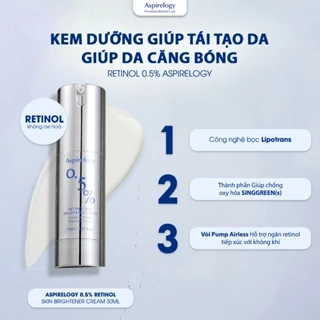 Kem Dưỡng Trắng, Căng Bóng Da ASPIRELOGY 0.5% Retinol Skin Brightener Cream 30ml