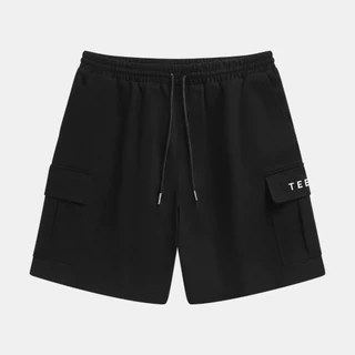 Quần Short in logo Teelab  Unisex 2 Túi Hộp, Quần đùi from rộng nam nữ mặc thoáng mát thấm hút mồ hôi