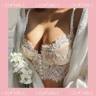 Áo Bralette Có Gọng Nâng Ngực Cúc Giữa Ren Mềm Sexy THE CELYNBRA - B08