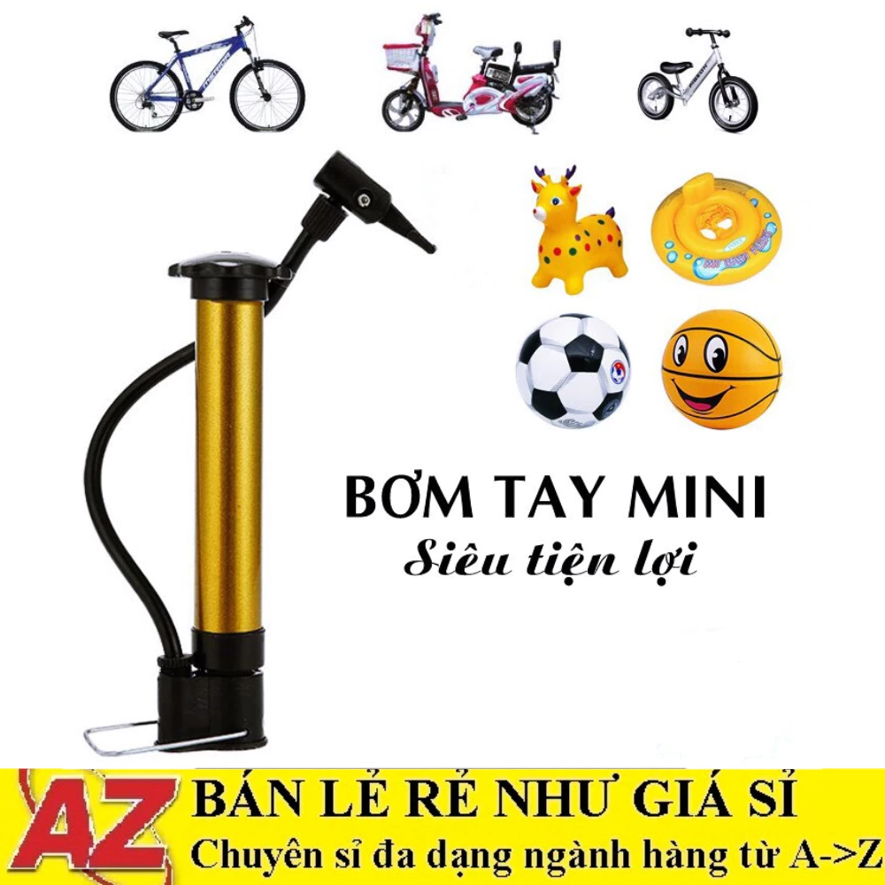 Ống Bơm Mini Cầm Tay Đa Năng Bơm Bóng Đá, Bóng Chuyền, Bóng Rổ, Xe Đạp Nhỏ Gọn